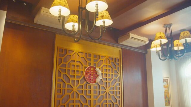 Chinese Engagement Decoration inside a Luxury Restaurant Room