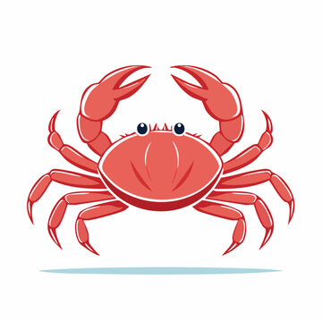 Cartoon Red Crab Illustration