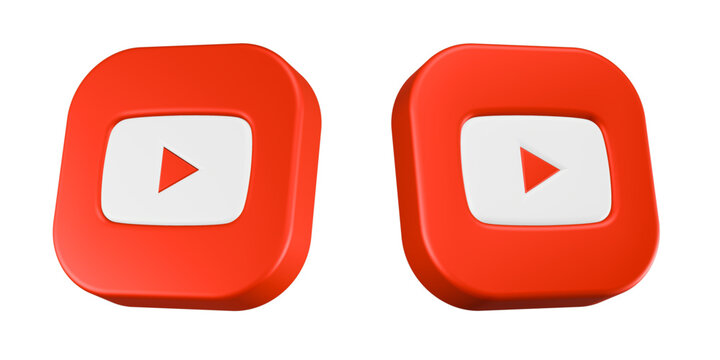 3D rendered version of the YouTube logo ui/ux apps