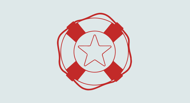 Red Life Preserver With Star.