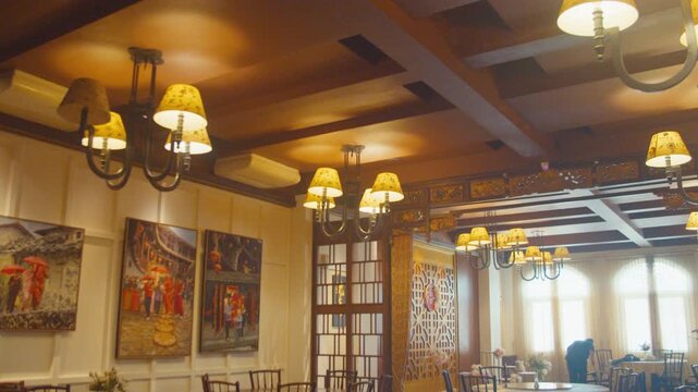 Chinese Engagement Decoration inside a Luxury Restaurant Room