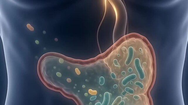 Gut Brain Axis Microbiome Depression Concept Art Illustration
