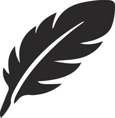 Black feather silhouette on white background © Mithun