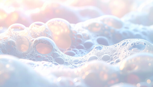 Soap bubbles macro close up transparent
