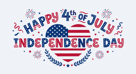 Fototapeta premium Festive 4th of July Independence Day Celebration with patriotic symbols and vibrant colors capturing the essence of American