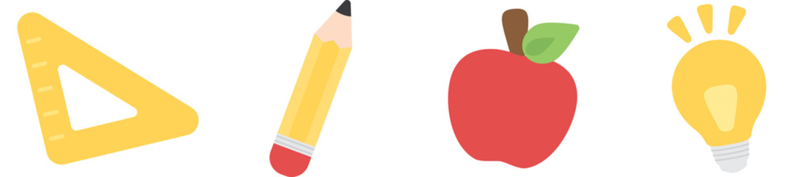 Education seamless border. Flat design illustration. Back to school concept.