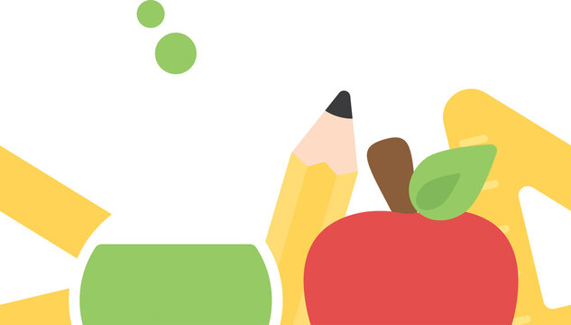 Education seamless border. Flat design illustration. Back to school concept.