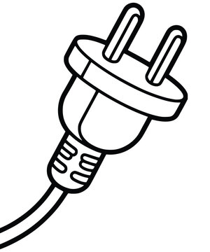 Electric plug with two prongs isolated on white background for energy and connectivity