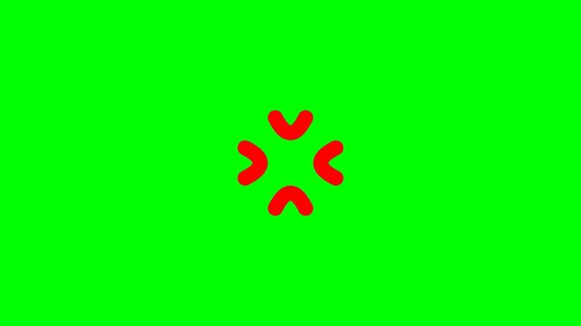 Red Anger Frustration Symbol on Vibrant Green Chroma Key Background