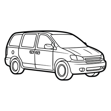 Side view illustration of gray mid-size SUV for transportation and mobility concepts