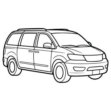 Side view illustration of gray mid-size SUV for transportation and mobility concepts