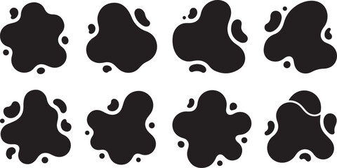 Fototapeta premium Black ink splatters on white background illustration