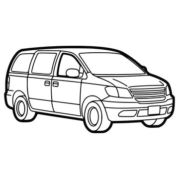 Side view illustration of gray mid-size SUV for transportation and mobility concepts