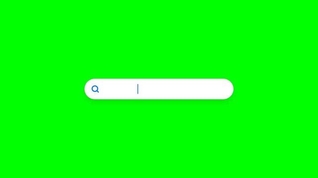 Internet search engine interface bar on green screen for video editing