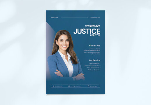 Modern Legal Services Flyer Template for Law Firm Advertising