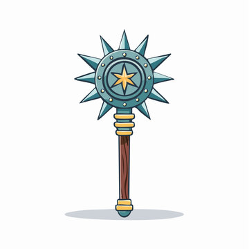 Spiked Mace Weapon Illustration