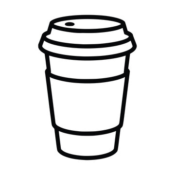 Black and white disposable coffee cup