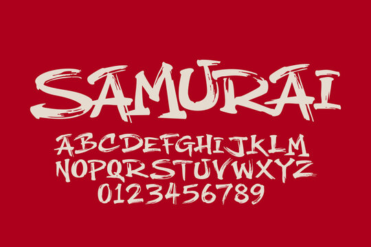 A japan brush style font with the word Samurai 