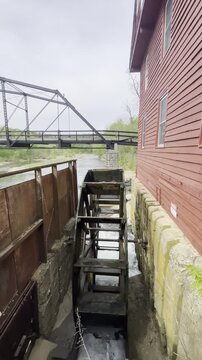 working water wheel for a mill on War Eagle Creek, originally built in 1832 and later rebuilt in 1973
