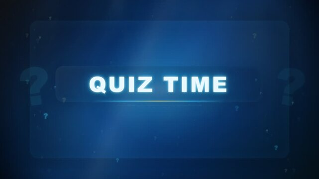 Premium Quiz Time Background with Glowing Question Marks and Blue Game Show Lights