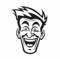Obraz premium Laughing Young Male Character Vector Art On White Backgound