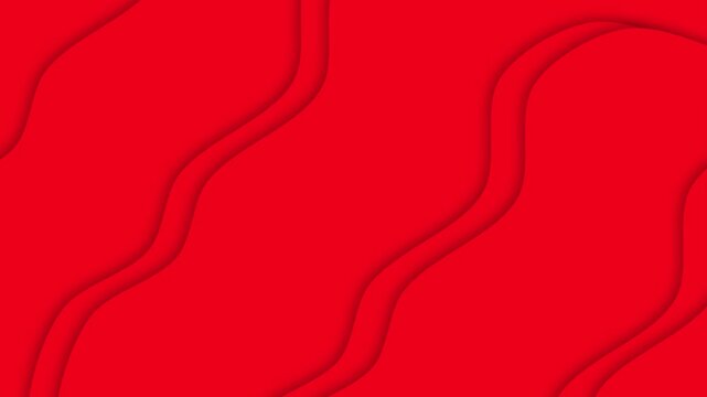 abstract line with wavy shadow moving forward and backward red background, looping video motion graphic