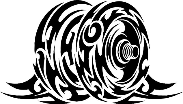 Tribal Pattern Dumbbell Fitness Weights