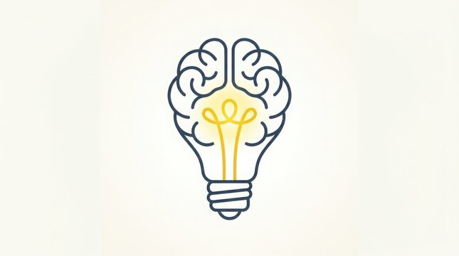 Brain icon with lightbulb moment