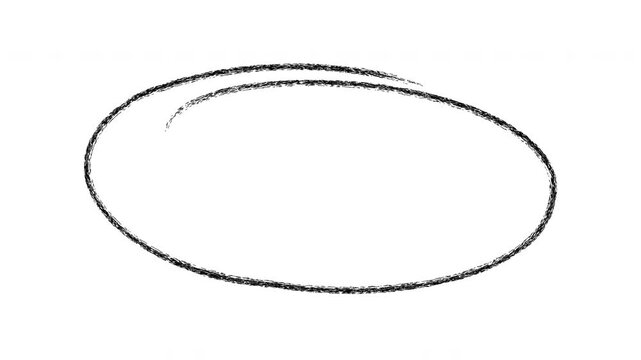 Hand-drawn charcoal circle animation minimalist overlay for creative projects pencil