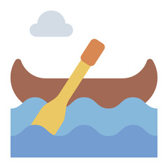 gondola flat icon. Venice gondola boat on canal water. Venice tourism and romantic ride. Italy and travel © andinur
