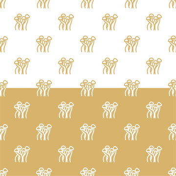 doodle enoki mushroom pattern. enoki mushroom seamless pattern background.