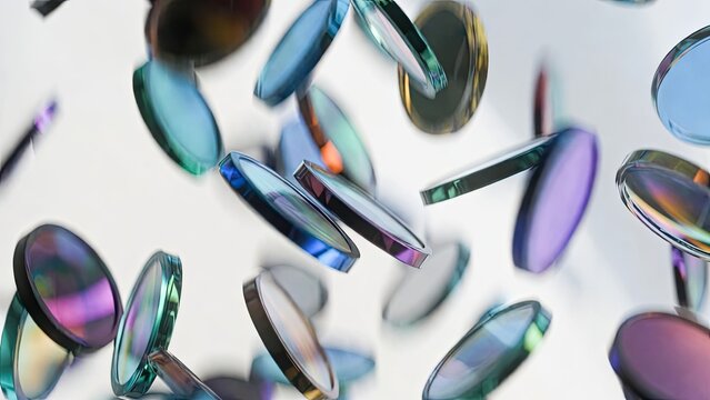 Chromatic glass lenses in action a close-up on dynamic digital art visuals