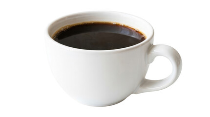 Full white coffee cup with black coffee