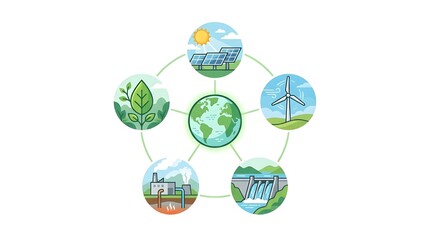 Obraz premium Eco friendly energy sources around the earth