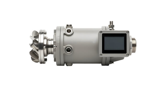 Industrial flow meter with digital display for precise measurement.