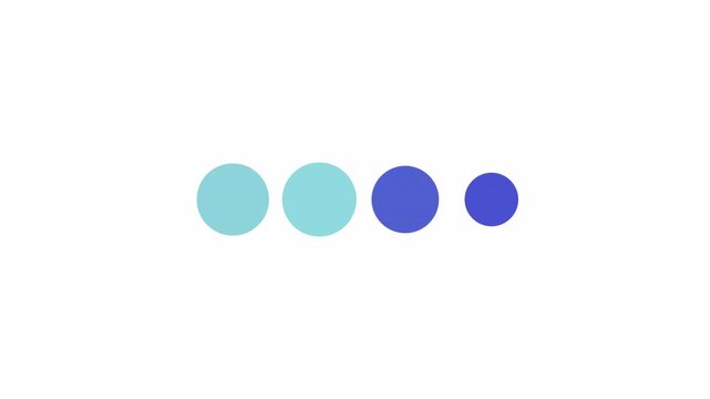 Animated 4 dots blinking preloader loop loading progress icon. website loading animation concept. 4k video