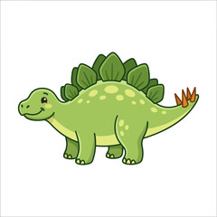 Fototapeta premium Cute Green Stegosaurus Dinosaur