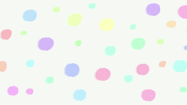 Colorful Pastel Polka Dots Seamless Loop Animation Cute Childlike Hand Drawn Doodle Background