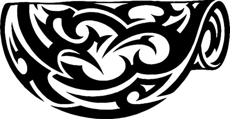 Fototapeta premium Tribal Pattern Design in Semi Circular Shape