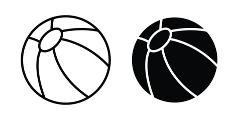 Obraz premium Beach ball icon in solid and flat style, Stroke icons.