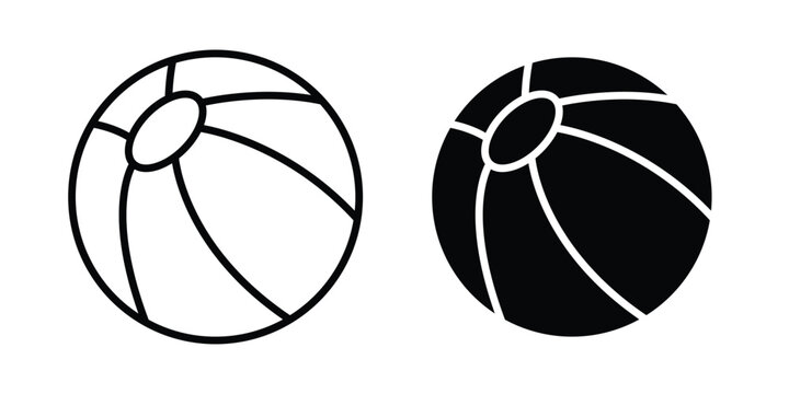 Beach ball icon in solid and flat style, Stroke icons.