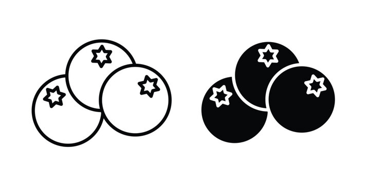 Berry icon in solid and flat style, Stroke icons.