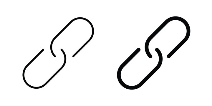 Chain link icon in solid and flat style, Stroke icons.