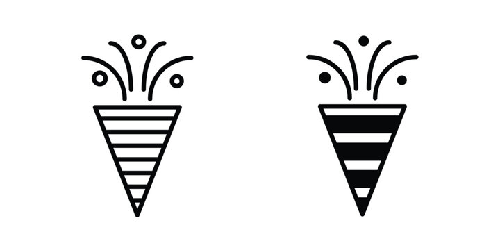 Confetti icon in solid and flat style, Stroke icons.