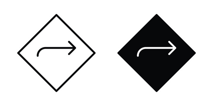 Directions icon in solid and flat style, Stroke icons.