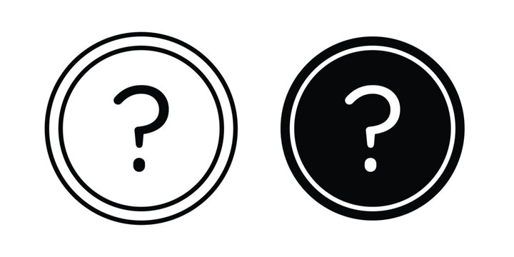Doubts button icon in solid and flat style, Stroke icons.