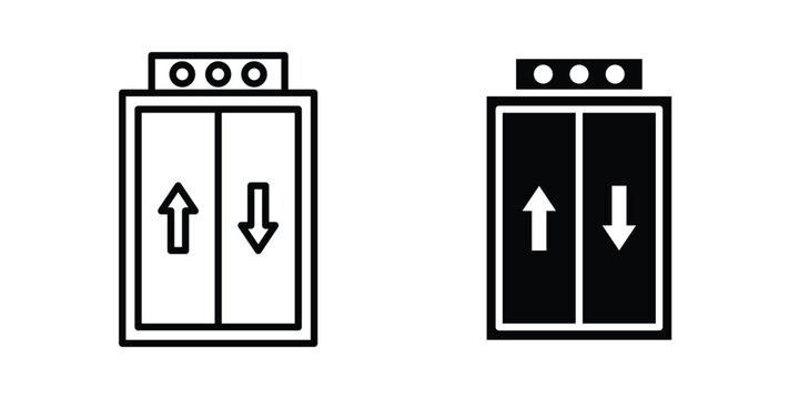 Elevator icon in solid and flat style, Stroke icons.