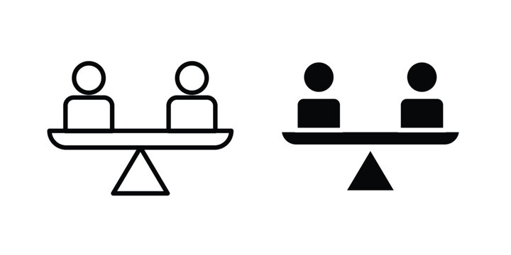 Equality icon in solid and flat style, Stroke icons.