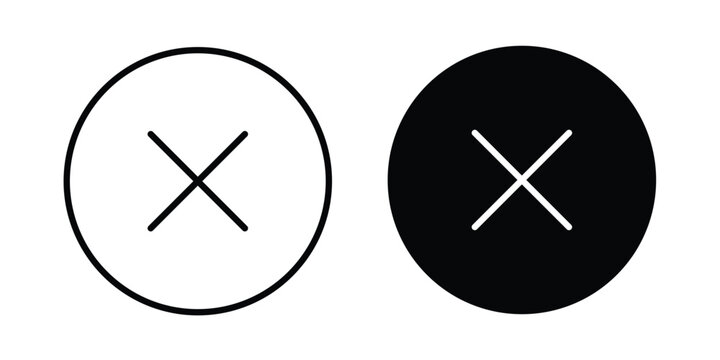 Error icon in solid and flat style, Stroke icons.