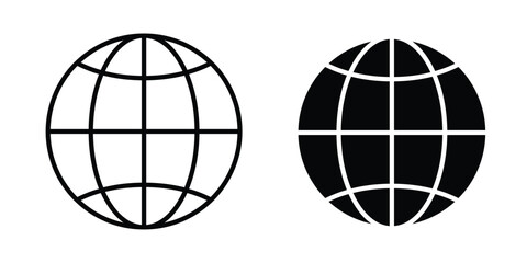 Obraz premium Globe icon in solid and flat style, Stroke icons.